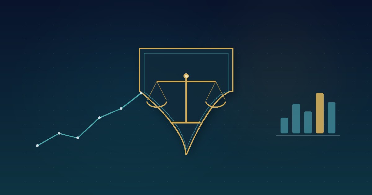 Gold balance scales inside a shield with a rising trend line and dashboard bars, representing a Curacao casino refund court ruling