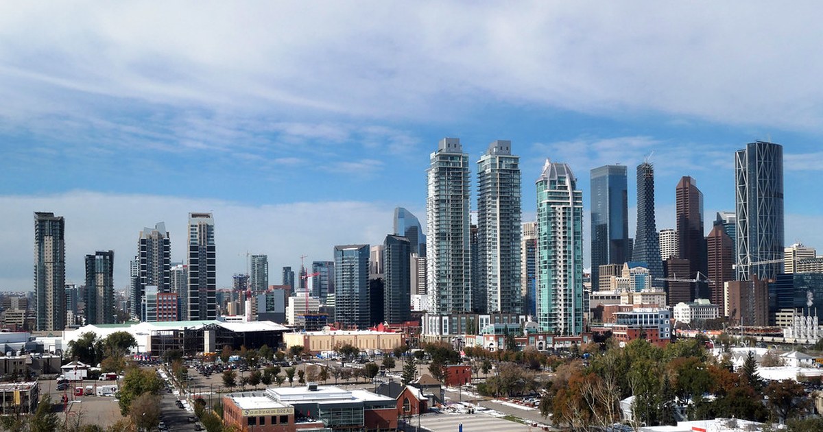 Calgary skyline in the Canadian province of Alberta
