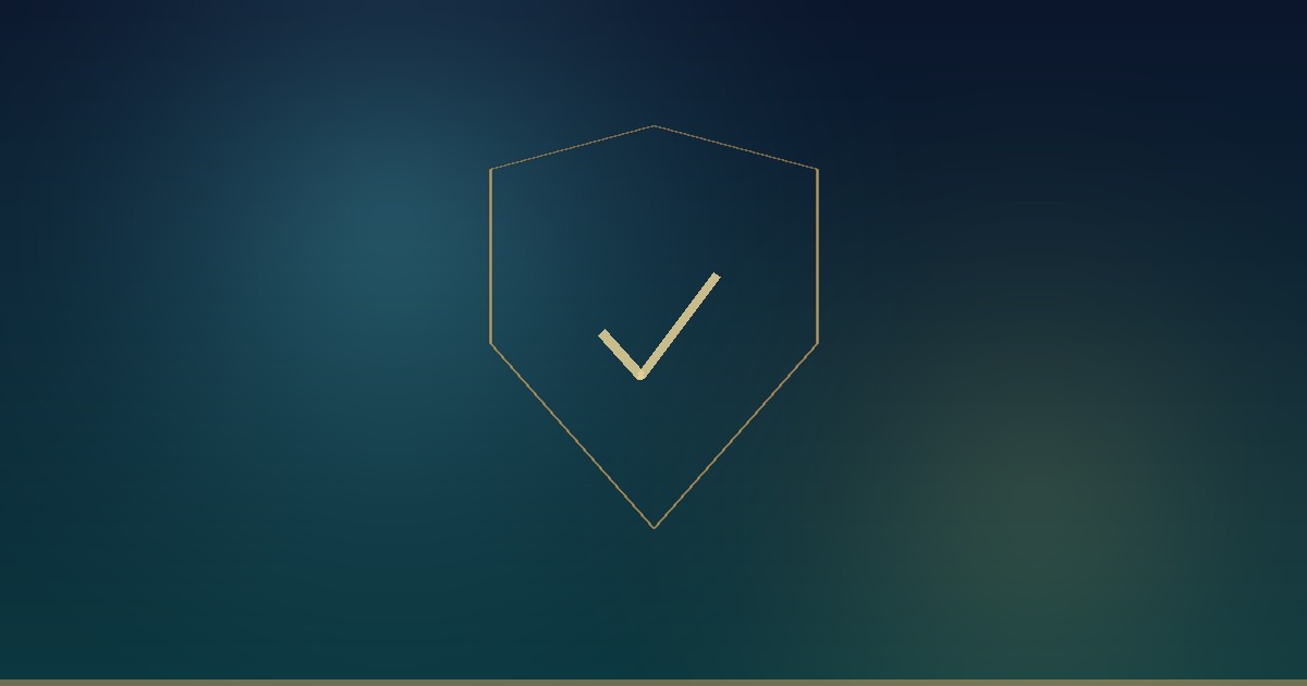 Gold shield with a tick on a navy and teal background, symbolising a licensed and regulated online casino market